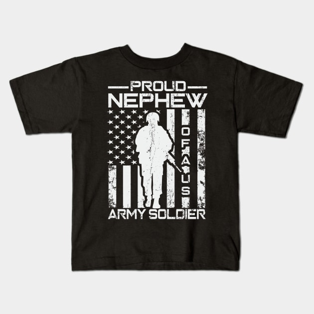 Proud Nephew of a US Army Soldier Kids T-Shirt by busines_night